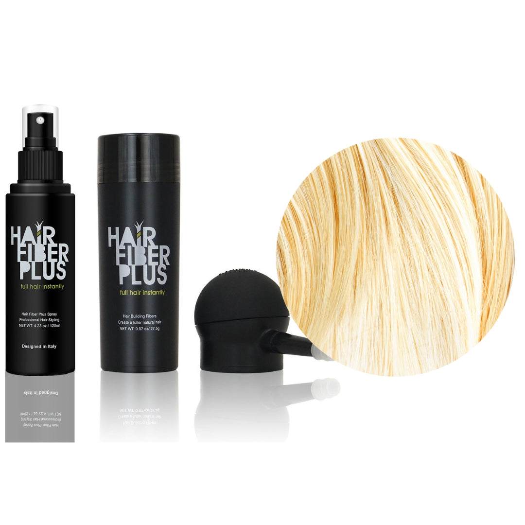 FullKit Fibre 27.5gr + Spruzzino precisione + Fissante Spray | Biondo Chiaro - HairFiberPlus