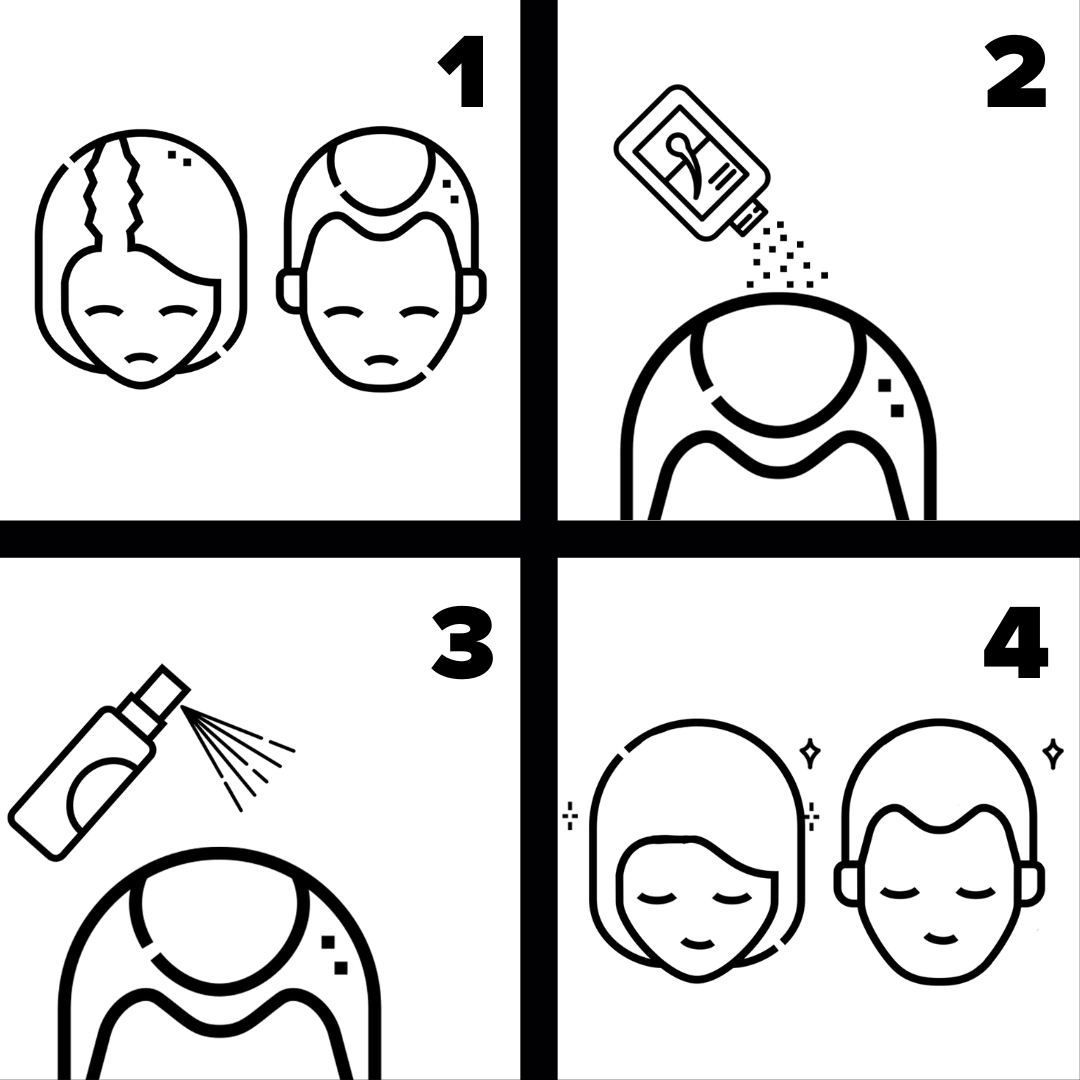 2 Fibre copri Calvizie da 27.5gr | Nero - HairFiberPlus