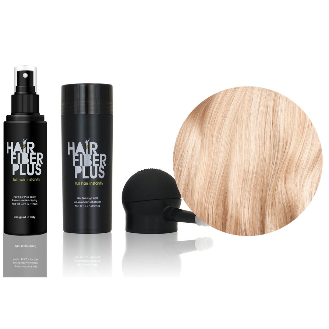 FullKit Fibre 27.5gr + Spruzzino precisione + Fissante Spray | Biondo Medio - HairFiberPlus