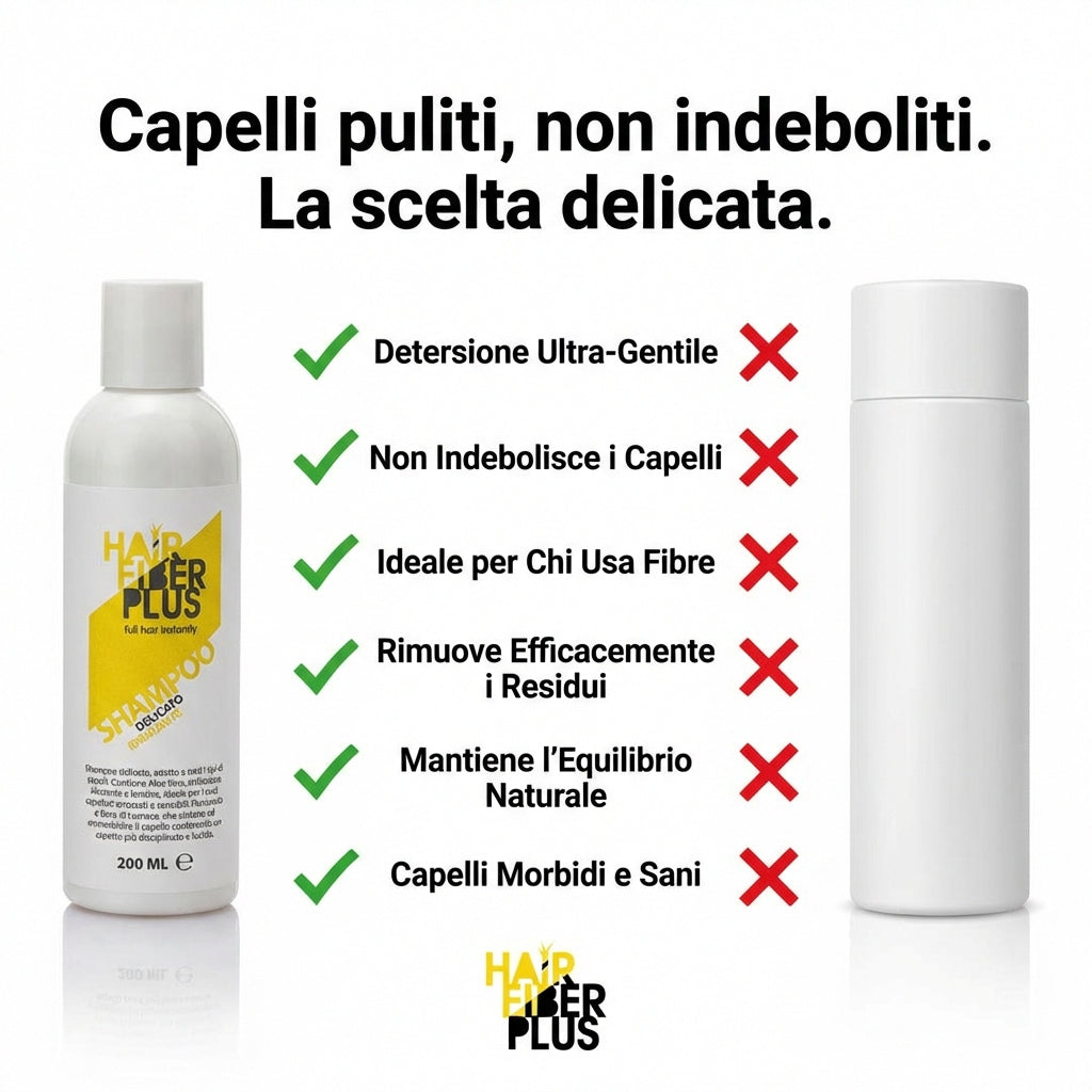 Kit Fibre 27.5gr + Shampoo Delicato Pro-Fibre | Nero - HairFiberPlus