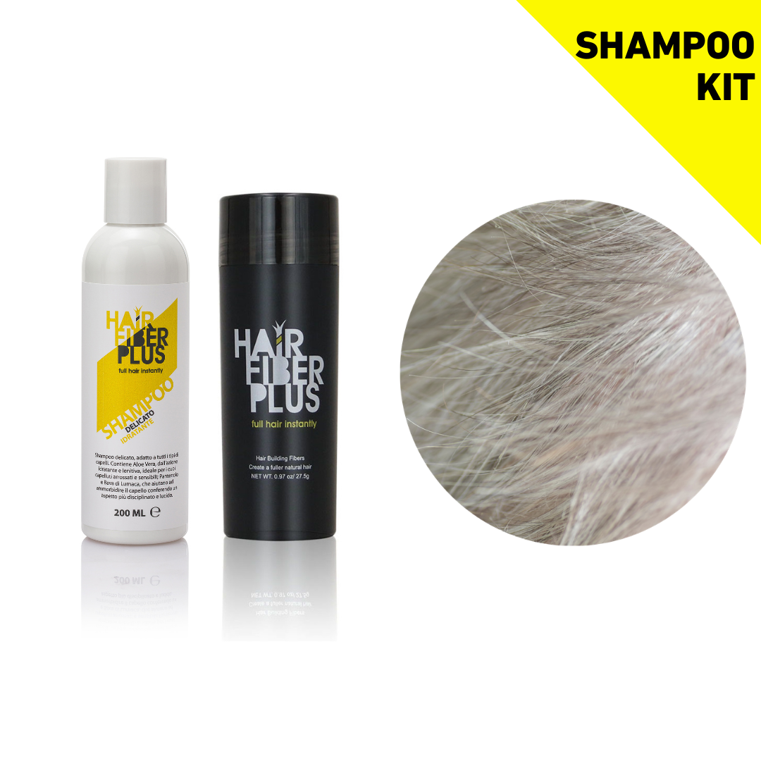 Kit Fibre 27.5gr + Shampoo Delicato Pro-Fibre | Grigio - HairFiberPlus