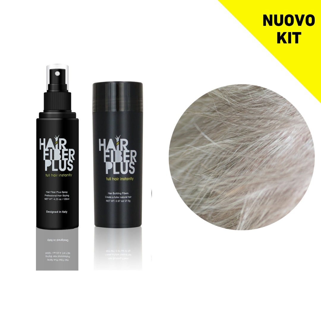 Kit Fibre 27.5gr + Fissante Spray | Grigio - HairFiberPlus