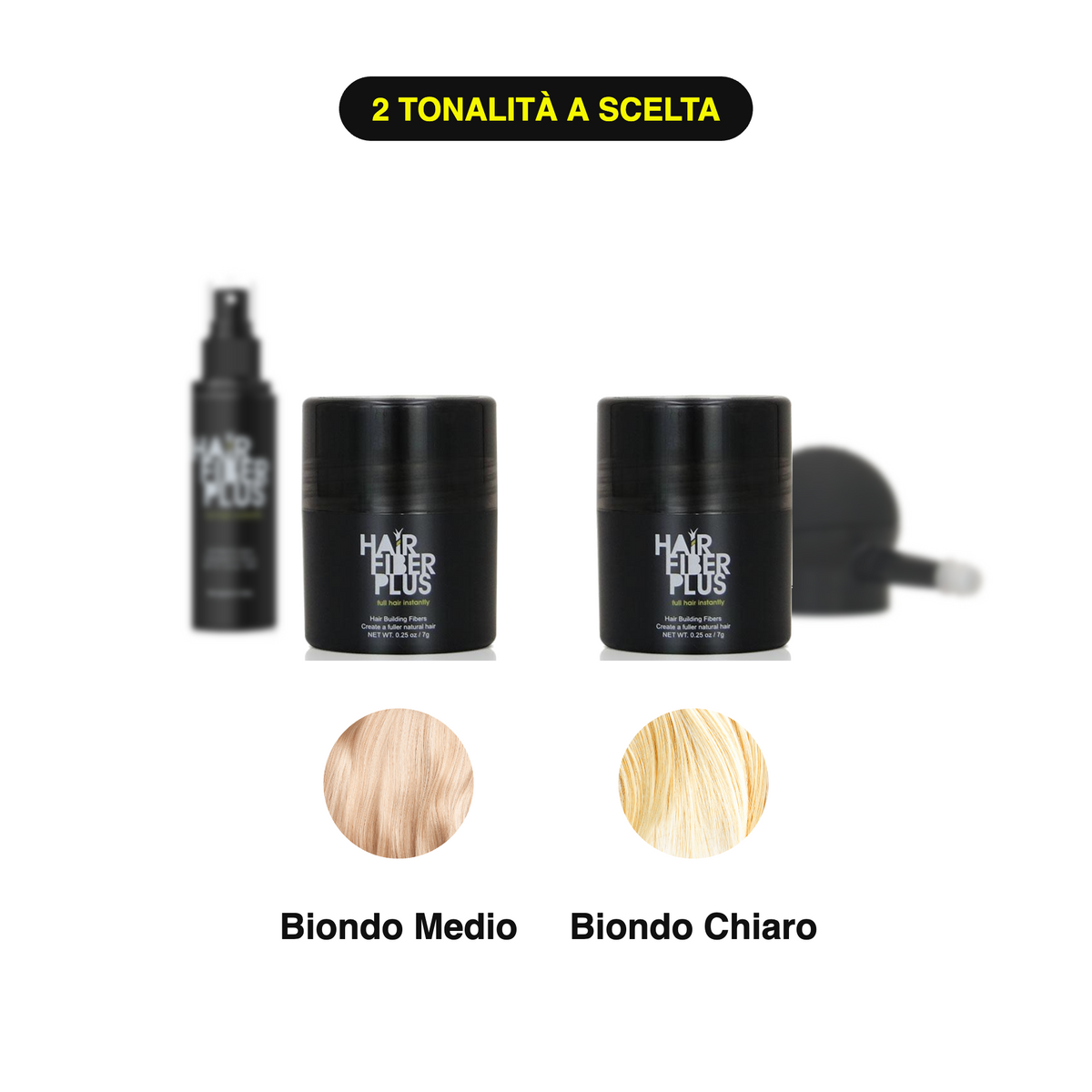 Kit Prova 2 Tonalità HairFiberPlus – Biondo Medio + Biondo Chiaro