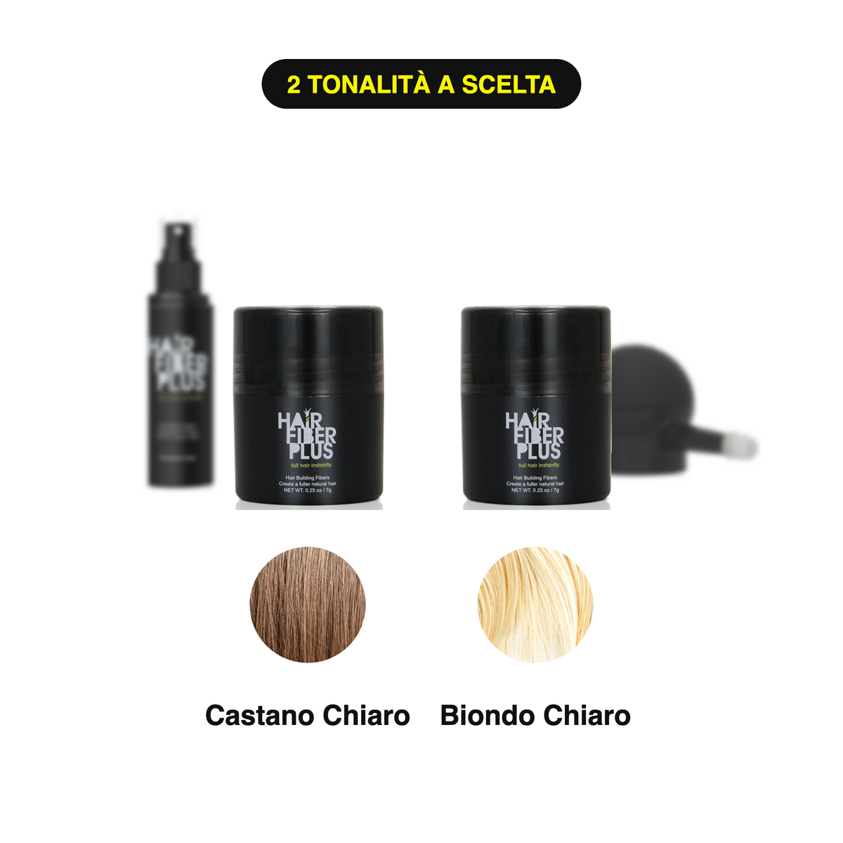 Kit Prova 2 Tonalità HairFiberPlus – Castano Chiaro + Biondo Chiaro