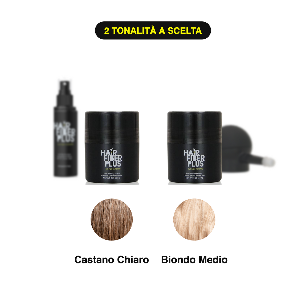 Kit Prova 2 Tonalità HairFiberPlus – Castano Chiaro + Biondo Medio
