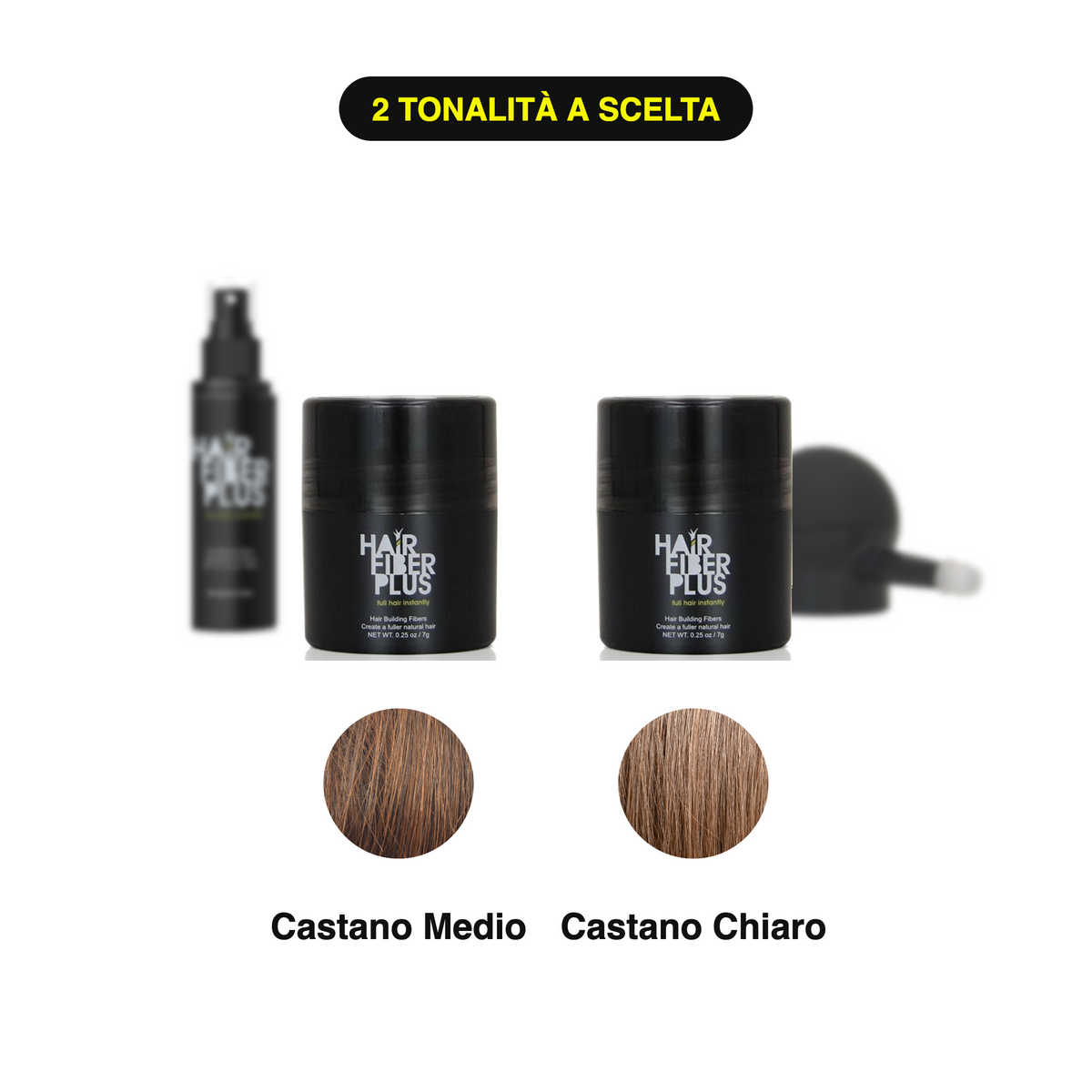 Kit Prova 2 Tonalità HairFiberPlus – Castano Medio + Castano Chiaro