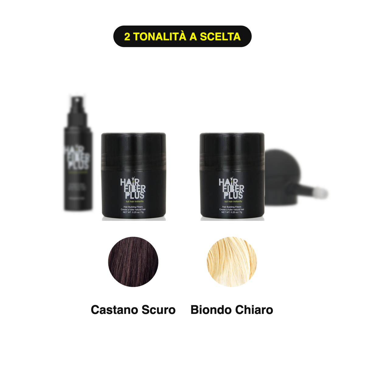 Kit Prova 2 Tonalità HairFiberPlus – Castano Scuro + Biondo Chiaro