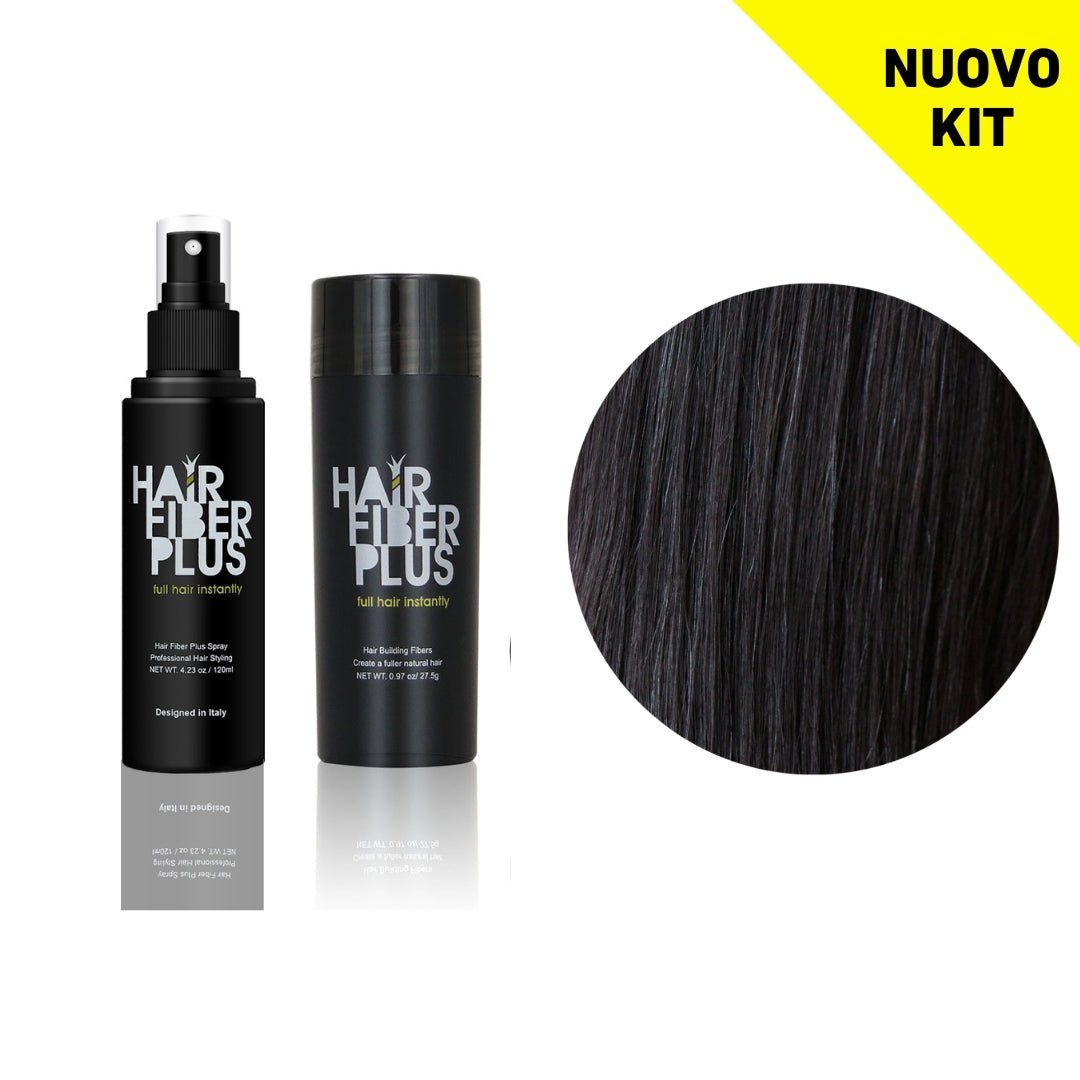 Kit Fibre 27.5gr + Fissante Spray | Nero - HairFiberPlus