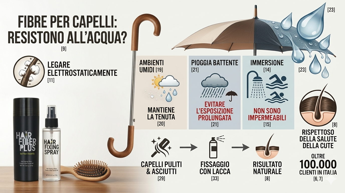 Le fibre per capelli resistono all’acqua? Facciamo chiarezza