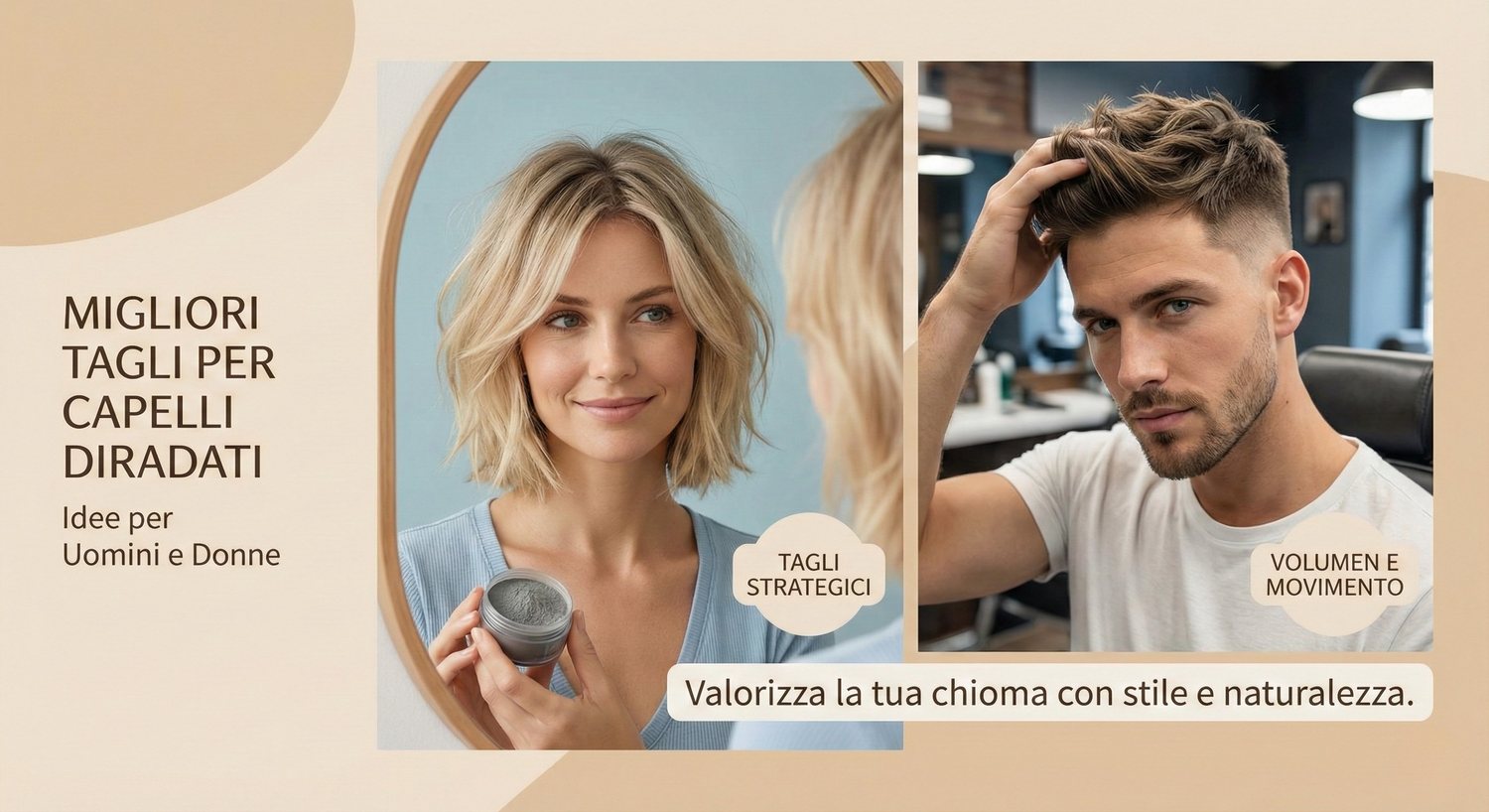 Miglior taglio per capelli diradati: idee per donne e uomini
