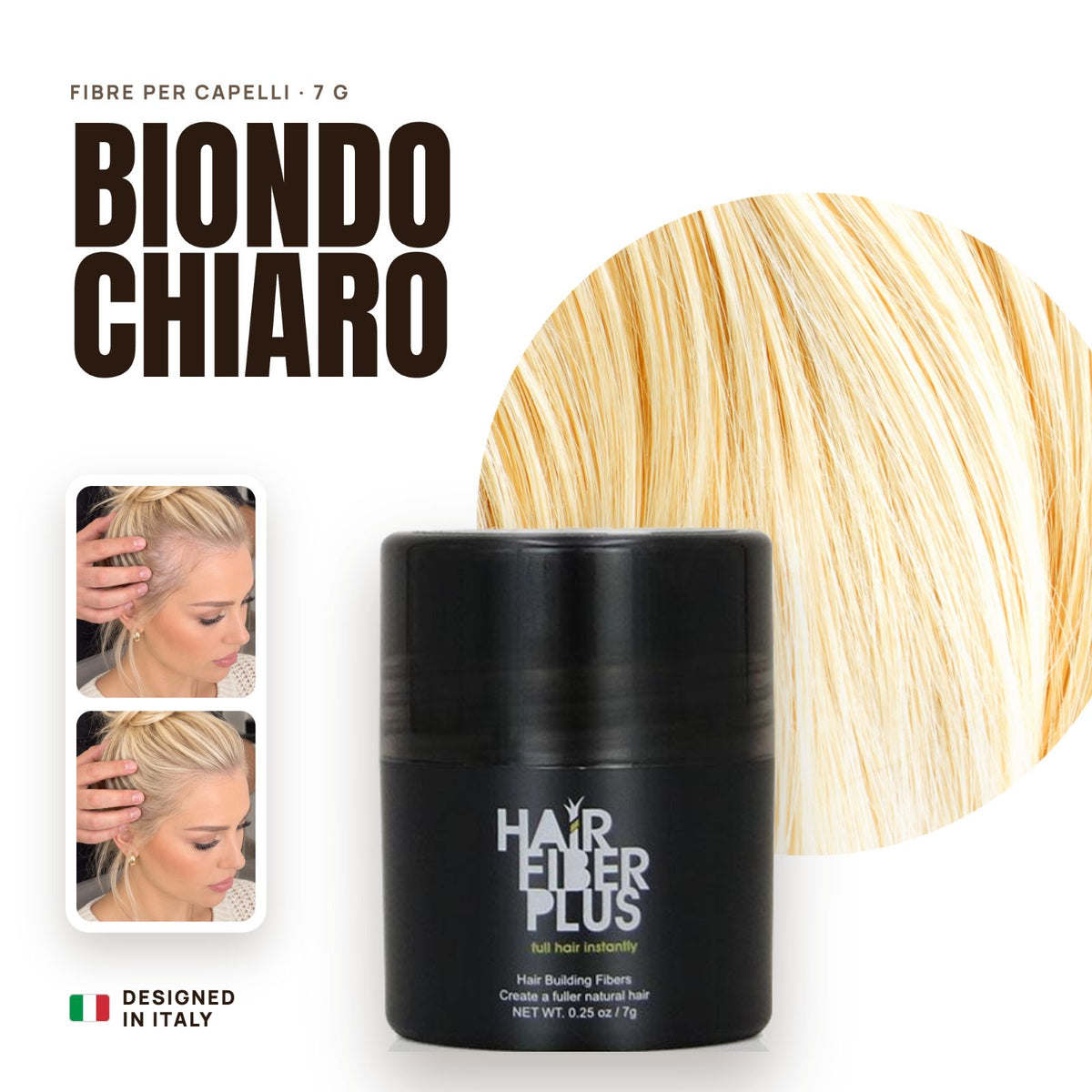 Fibre di cotone HairFiberPlus Biondo Chiaro 7g – copri diradamento capelli donna