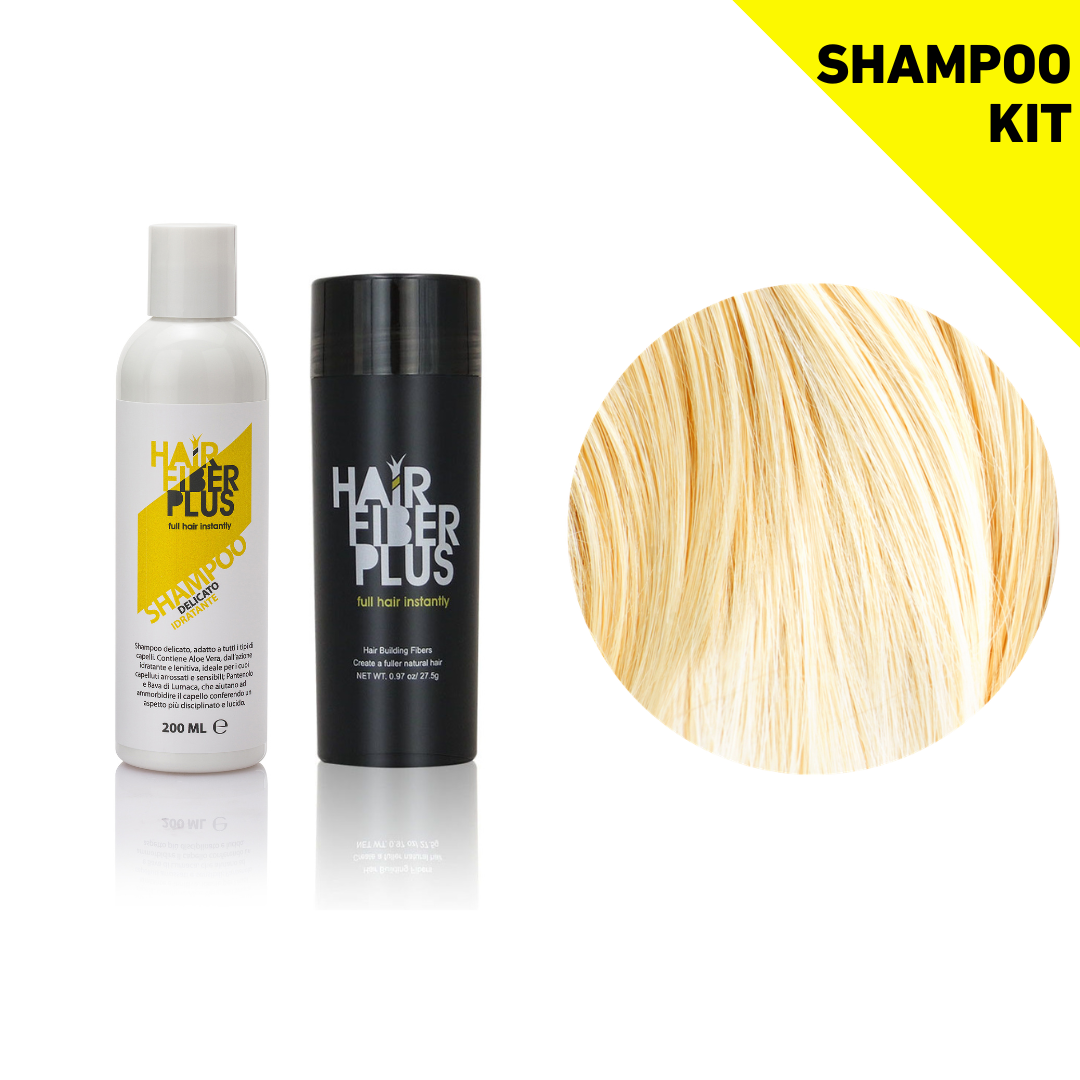 Kit Fibre 27.5gr + Shampoo Delicato Pro-Fibre | Biondo Chiaro - HairFiberPlus