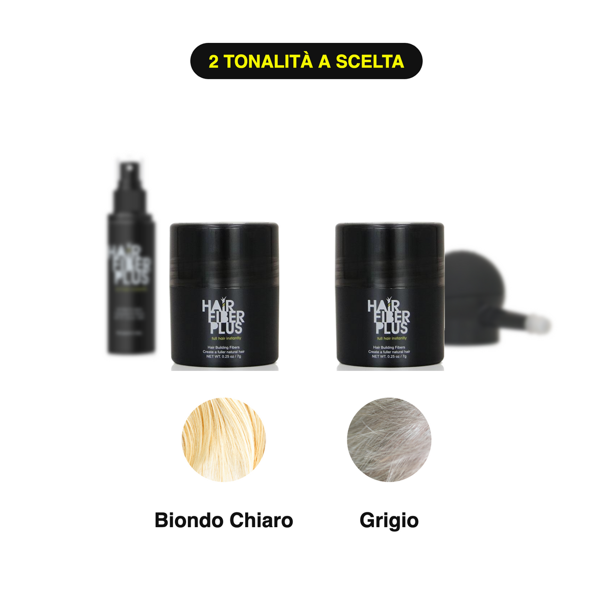 Kit Prova 2 Tonalità HairFiberPlus – Biondo Chiaro + Grigio