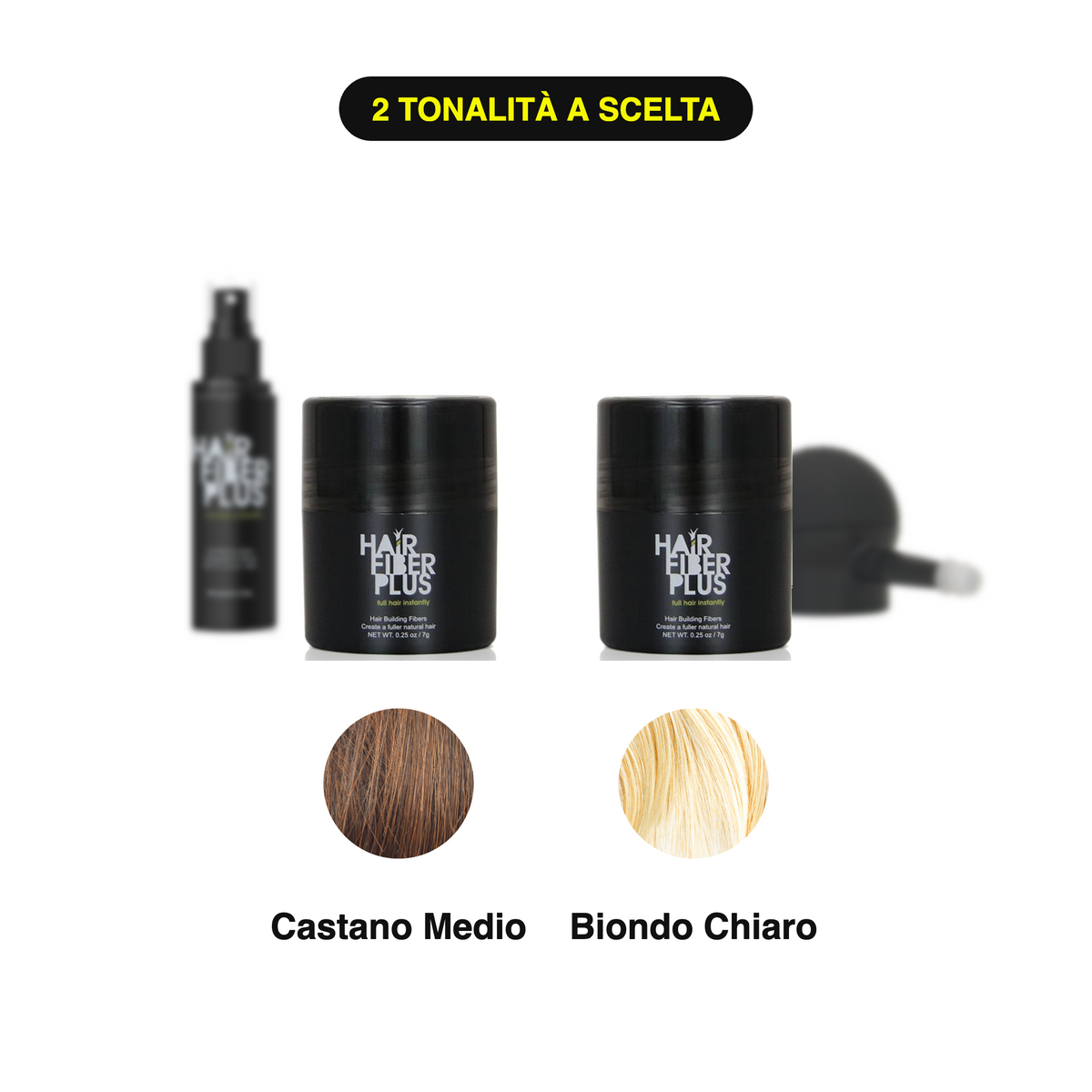 Kit Prova 2 Tonalità HairFiberPlus – Castano Medio + Biondo Chiaro