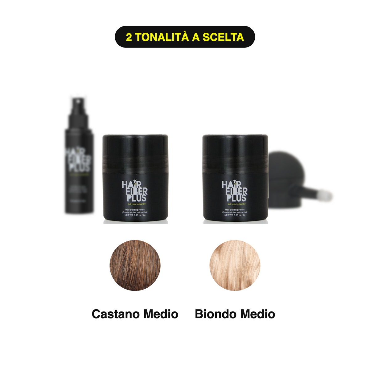 Kit Prova 2 Tonalità HairFiberPlus – Castano Medio + Biondo Medio