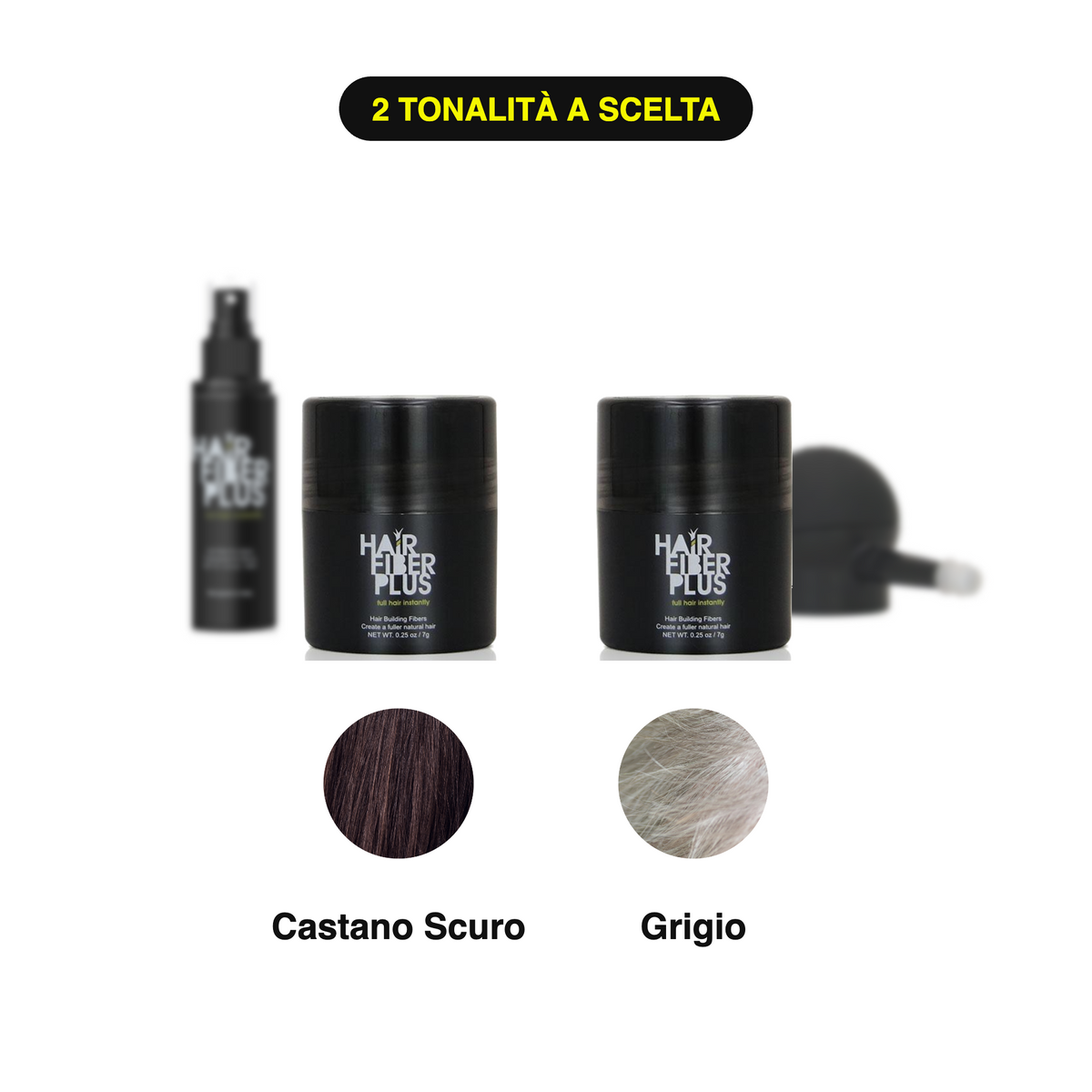 Kit Prova 2 Tonalità HairFiberPlus – Castano Scuro + Grigio