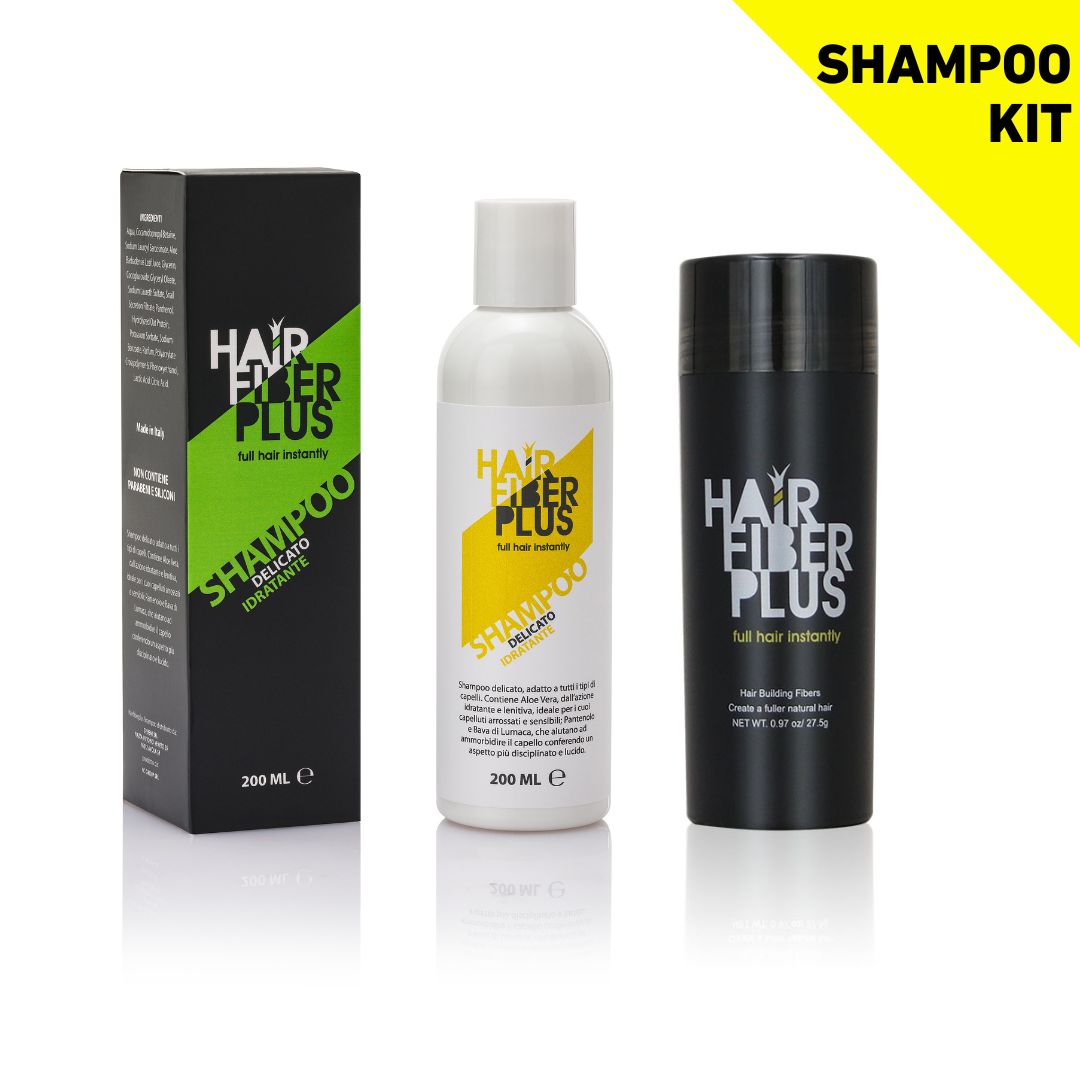 Kit Fibre 27.5gr + Shampoo Delicato Pro-Fibre | Nero - HairFiberPlus