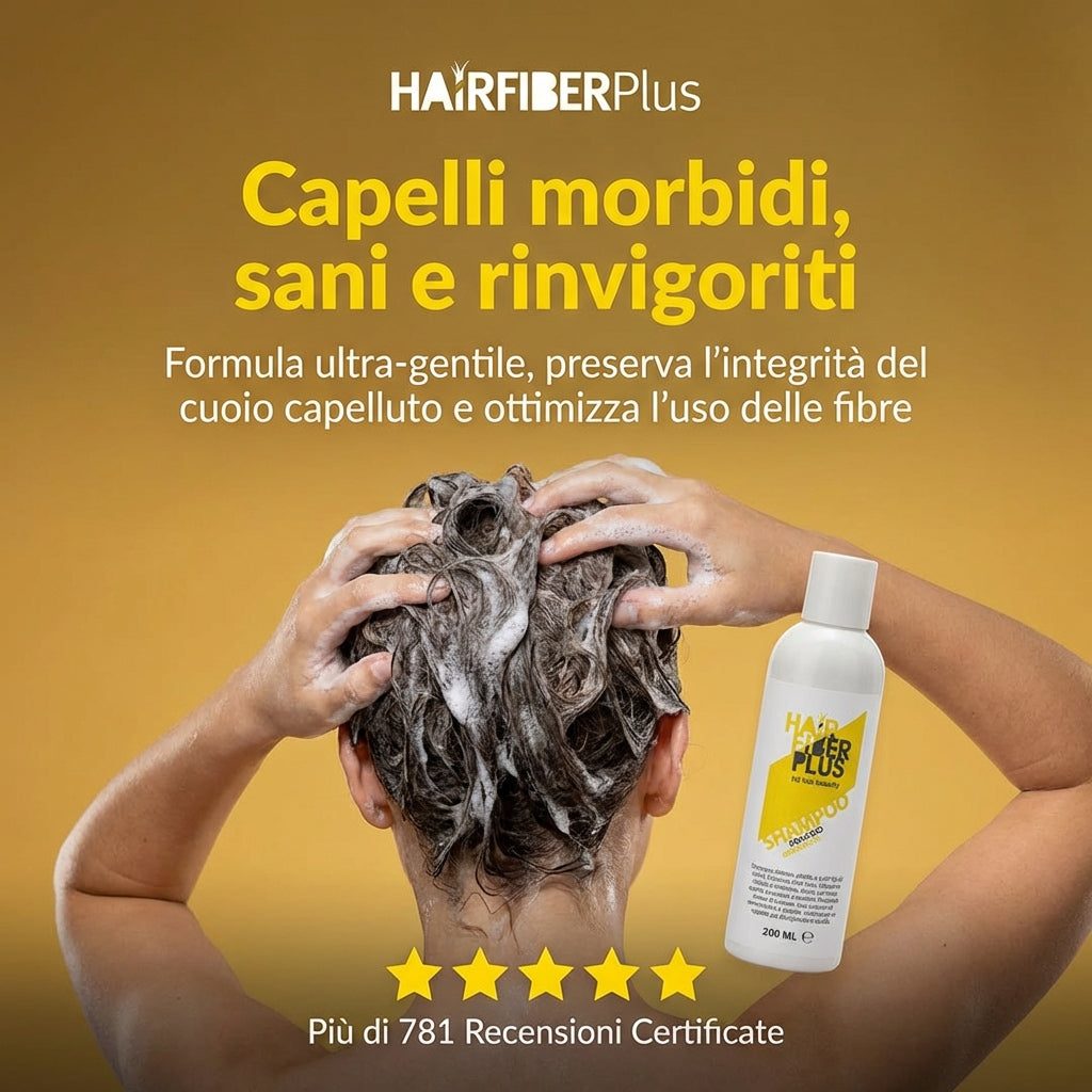 Shampoo Delicato Pro-Fibre | Lava senza Indebolire i Capelli - HairFiberPlus