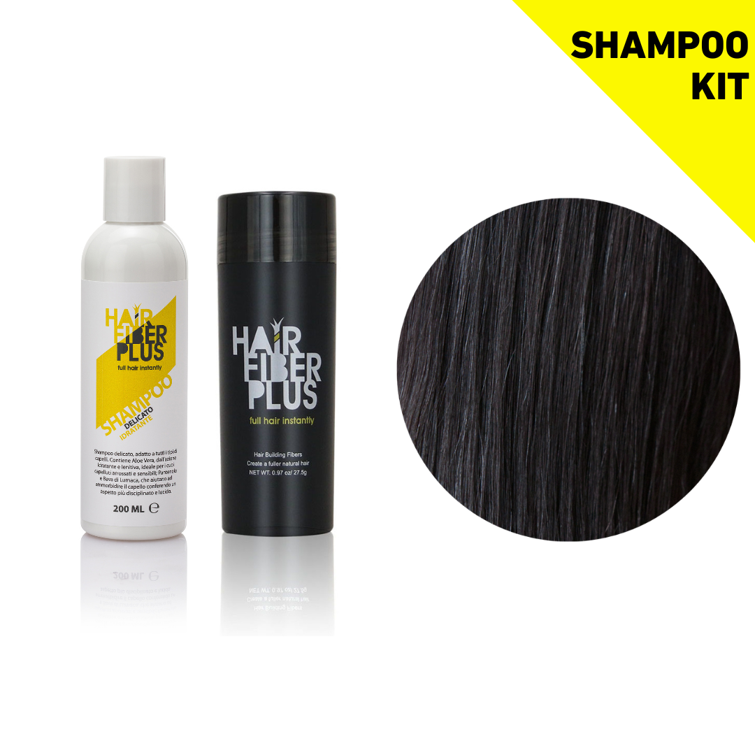 Kit Fibre 27.5gr + Shampoo Delicato Pro-Fibre | Nero - HairFiberPlus